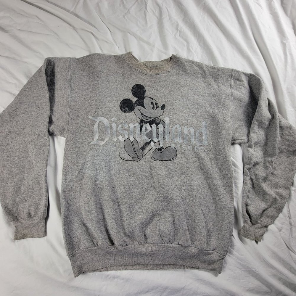 Disney X Hanes Adults Medium Gray Pullover Sweater Long Sleeve Winter Warm